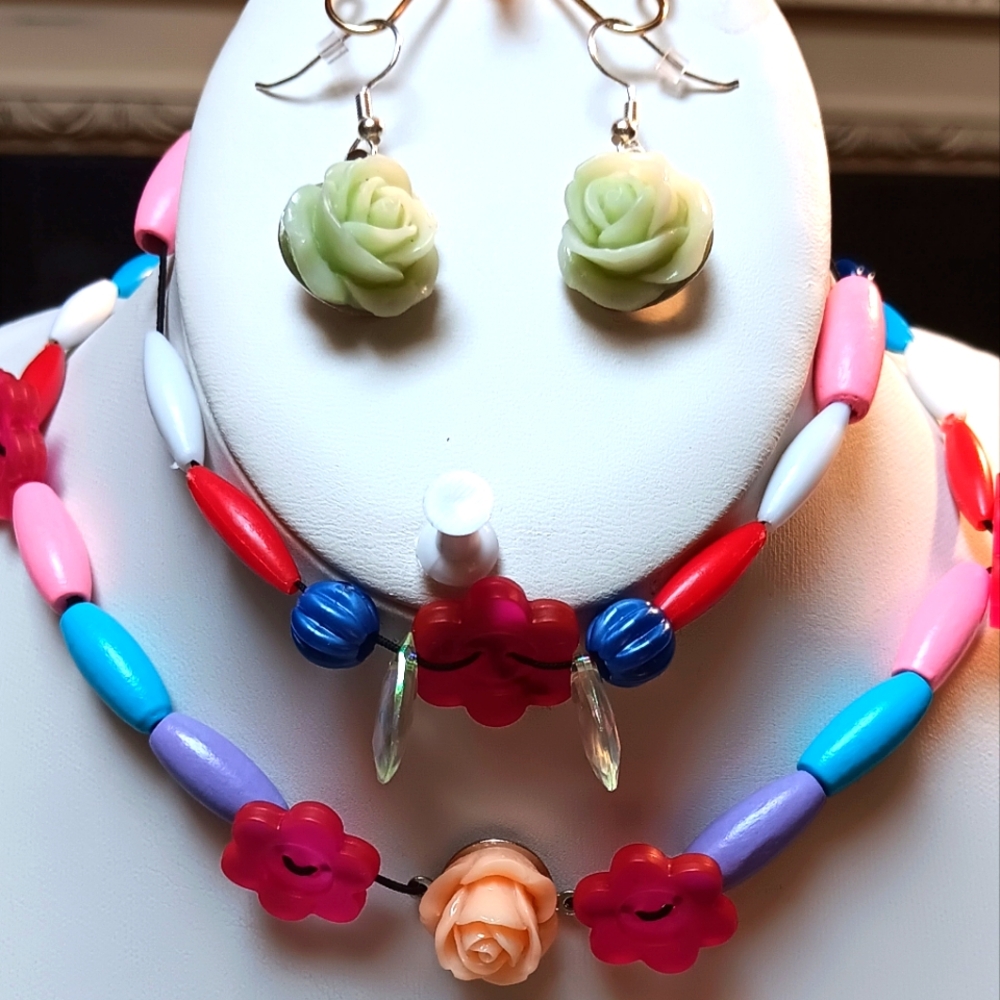 A darling child set, with matching earrings for Mom